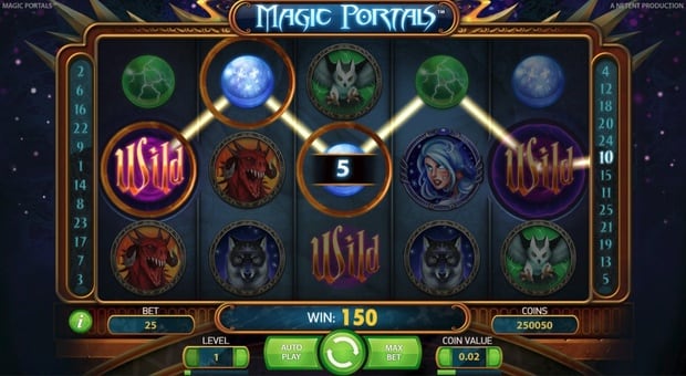 Выигрышная комбинация с Wild в слоте Magic Portals